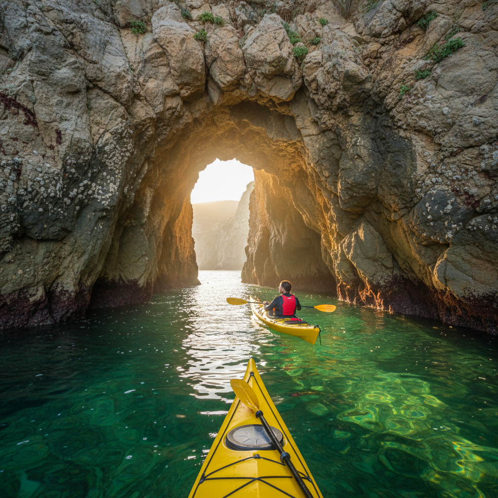 Kayak nelle grotte marine tra Sori e Bogliasco