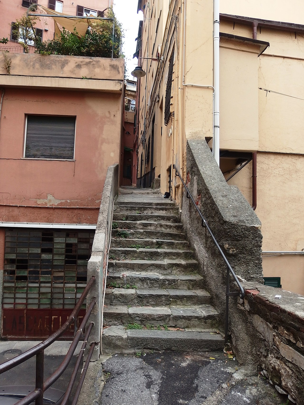 Creuza di Santa Maria climbing steeply in the Molo neighborhood