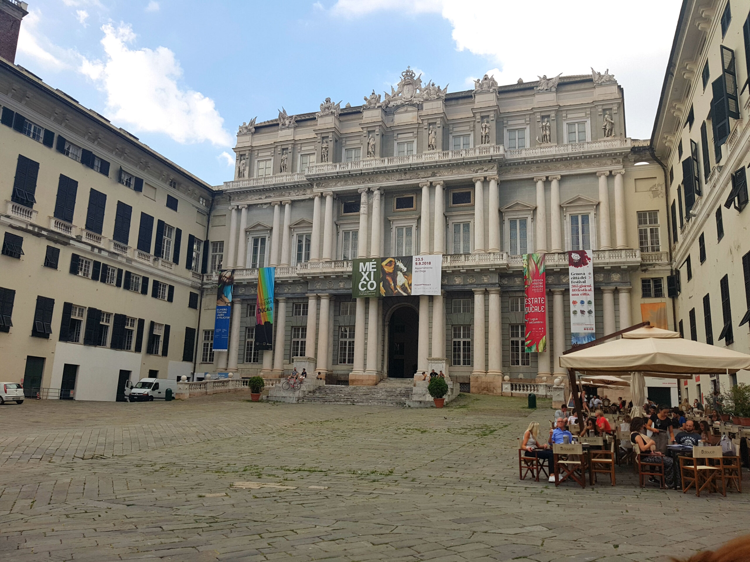 Palazzo Ducale in Piazza Matteotti in Genoa, stage of the Spring Book Fair