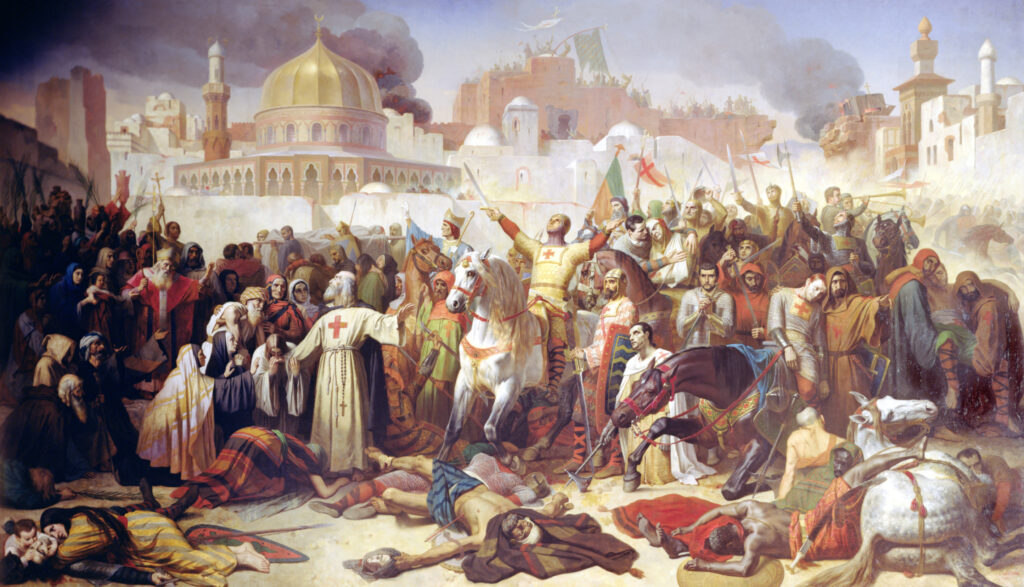 La presa di Gerusalemme da parte dei crociati il 15 luglio 1099, dipinto di Émile Signol