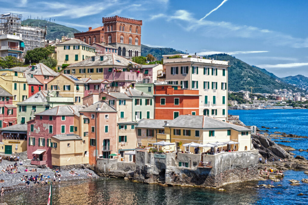 The colorful seaside village of Boccadasse in Genoa