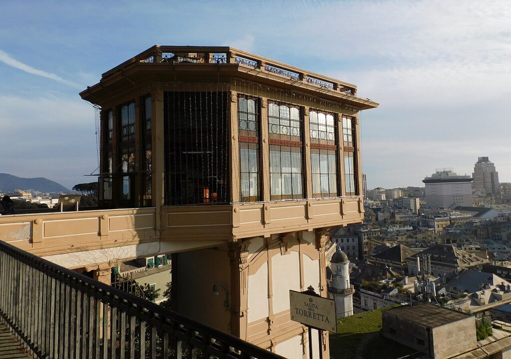 Castelletto elevator station with Art Nouveau architecture