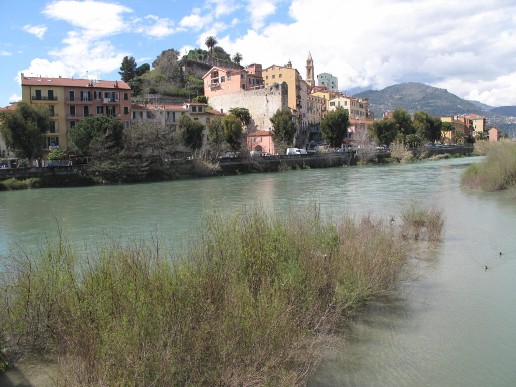 Medieval village of Ventimiglia Alta overlooking the Roia river