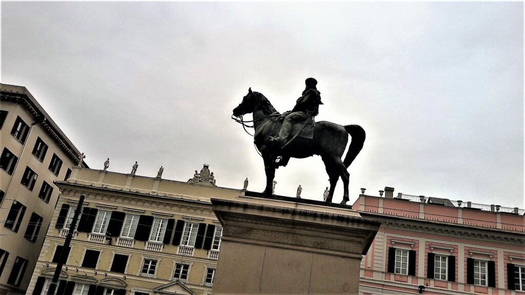 Monumento equestre a Giuseppe Garibaldi in Piazza De Ferrari a Genova