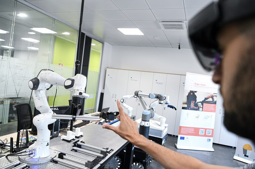 Robotics research laboratory in Genoa, a scientific hub frequented by international researchers